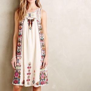 Kavita Bhartia | Anthropologie Kirsi Embroidered Floral Sleeveless Dress